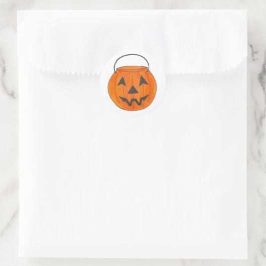 Trick oder Treat Jack o' Lantern Pumpkin Halloween Runder Aufkleber (Tasche)