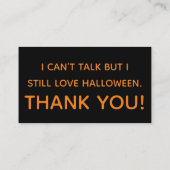 Trick oder Treat kann keine Visitenkarte sprechen (Rückseite)