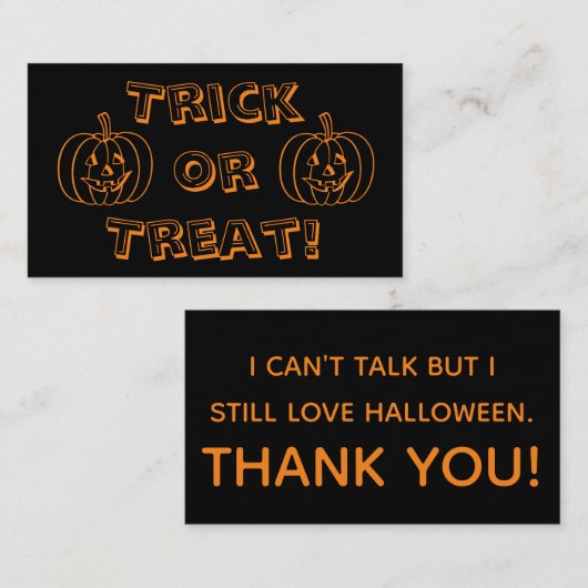 Trick oder Treat kann keine Visitenkarte sprechen (Vorne/Hinten)