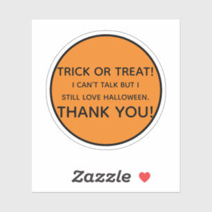 Trick oder Treat kann nicht reden Aufkleber