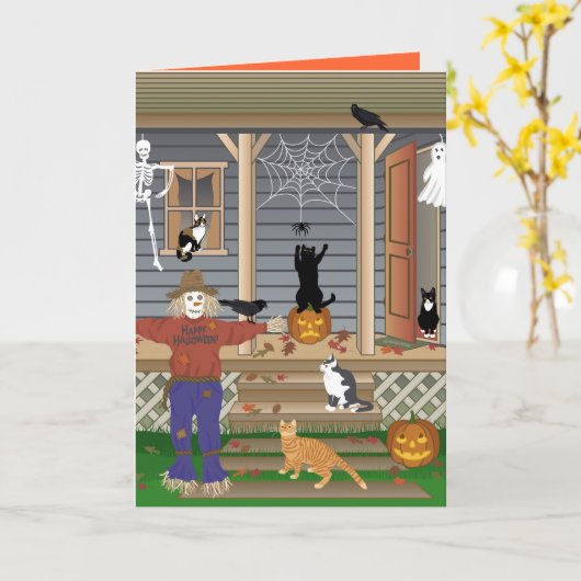 Trick oder Treat Karte (Gelbe Blume)