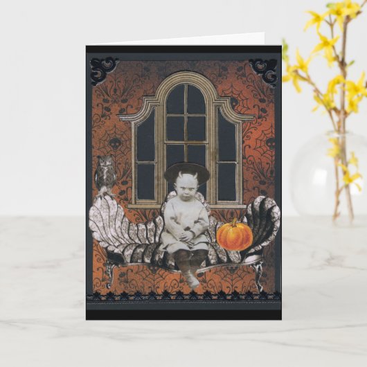 Trick oder Treat Karte (Gelbe Blume)