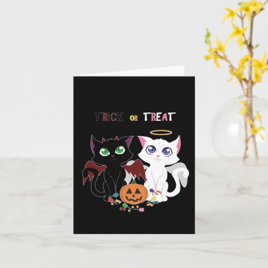 Trick oder Treat Kittens Karte (Gelbe Blume)
