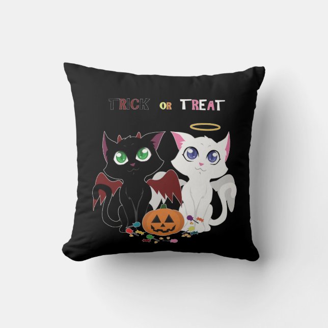 Trick oder Treat Kittens Kissen (Vorderseite)