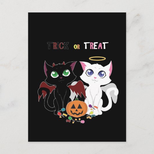 Trick oder Treat Kittens Postkarte (Vorderseite)
