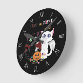 Trick oder Treat Kittens Runde Wanduhr (Winkel)