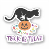Trick oder Treat Kitty Aufkleber (Vorderseite)