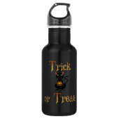 Trick oder Treat Kitty Edelstahlflasche (Vorderseite)