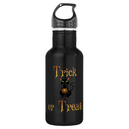Trick oder Treat Kitty Edelstahlflasche (Vorderseite)