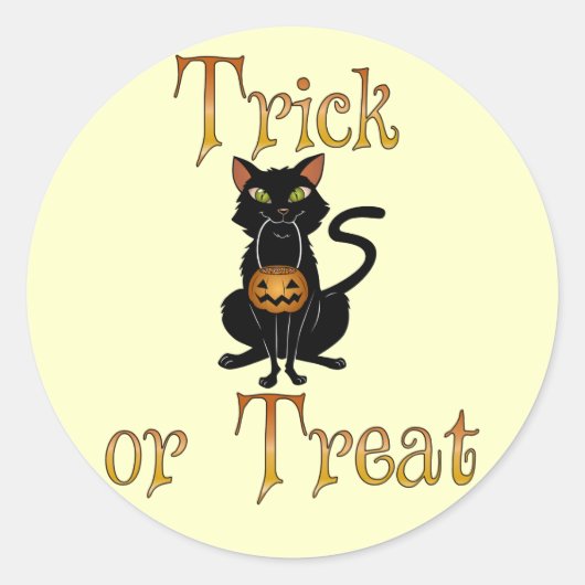 Trick oder Treat Kitty Runder Aufkleber (Vorderseite)