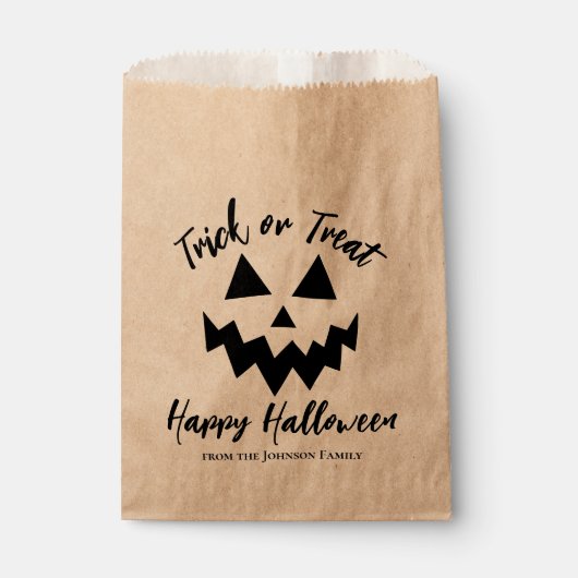 Trick oder Treat Kürbislaterne Happy Halloween Geschenktütchen (Vorderseite)