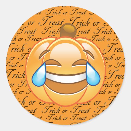 Trick oder Treat Laughing Pumpkin Emoji Sticker (Vorderseite)