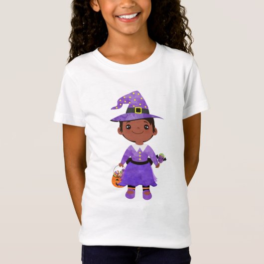 Trick oder Treat Little Hexe T-Shirt (Vorderseite)