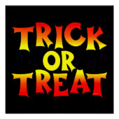 TRICK ODER TREAT lustige Halle Poster (Vorderseite)