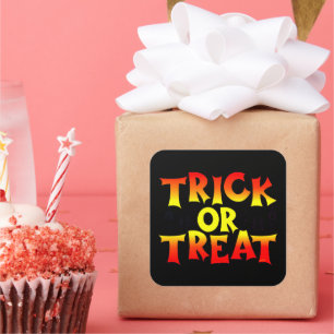 TRICK ODER TREAT lustige Halle Quadratischer Aufkleber