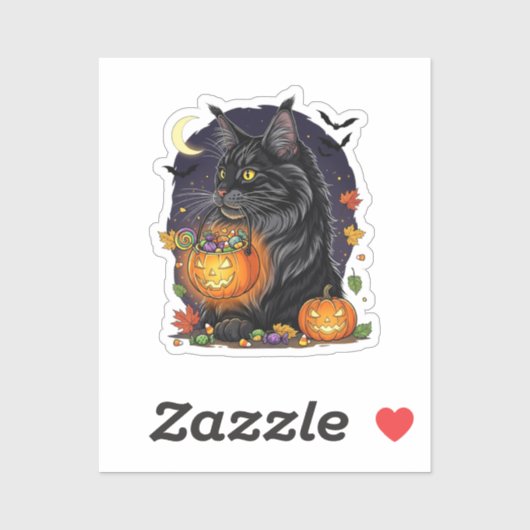 Trick oder Treat Maine Coon - Halloween Cat Aufkleber (Blatt)