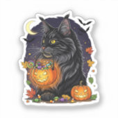 Trick oder Treat Maine Coon - Halloween Cat Aufkleber (Vorderseite)