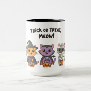 Trick oder Treat Meow Halloween Katzen Tasse