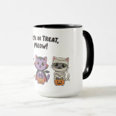 Trick oder Treat Meow Halloween Katzen Tasse (VorderseiteRechts)