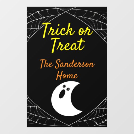 Trick oder Treat Minimalistisch Ghost Halloween Fa Fensteraufkleber (Blatt)