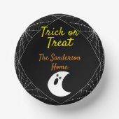 Trick oder Treat Minimalistisch Ghost Halloween Fa Pappteller (Vorderseite)