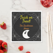 Trick oder Treat Minimalistisch Ghost Halloween Fa Serviette (Beispiel)