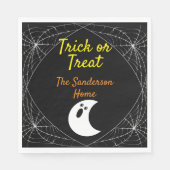 Trick oder Treat Minimalistisch Ghost Halloween Fa Serviette (Vorderseite)