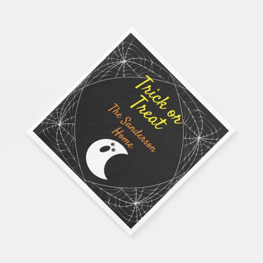 Trick oder Treat Minimalistisch Ghost Halloween Fa Serviette (Ecke)