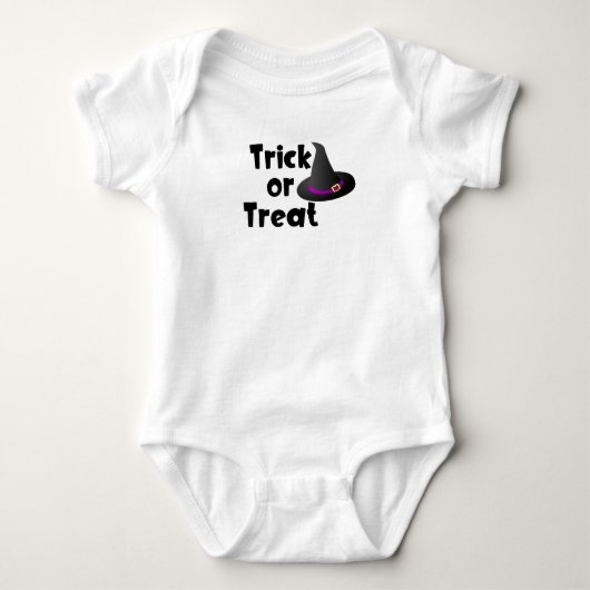 Trick oder Treat (mit Hexen-Hut) Baby Strampler (Vorderseite)