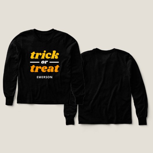 Trick oder Treat Mit Monogramm Halloween (Design Vorder- & Rückseite)