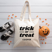 Trick oder Treat Mit Monogramm Halloween Tragetasche