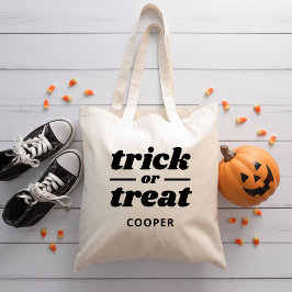 Trick oder Treat Mit Monogramm Halloween Tragetasche