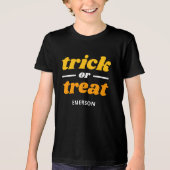 Trick oder Treat Mit Monogramm Halloween Tri-Blend Shirt (Vorderseite)