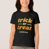 Trick oder Treat Mit Monogramm Halloween Tri-Blend Shirt (Vorderseite)
