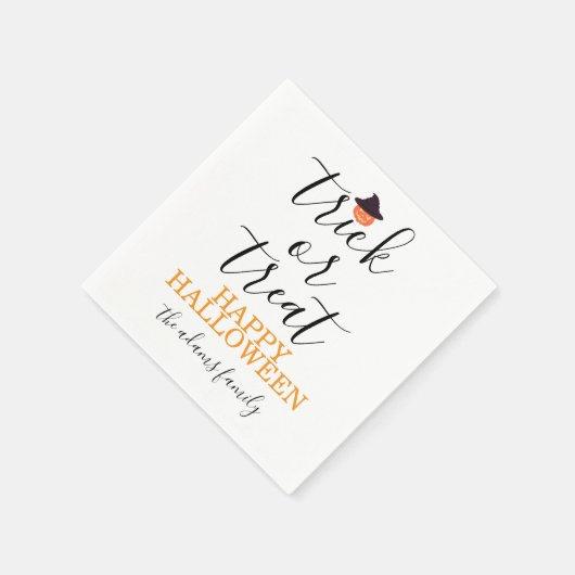 Trick oder Treat Moderne Drehbücher Halloween Napk Serviette (Ecke)