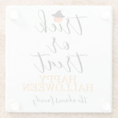 Trick oder Treat Moderne Drehskripte Halloween Glasuntersetzer (Rückseite)