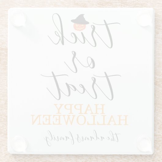 Trick oder Treat Moderne Drehskripte Halloween Glasuntersetzer (Rückseite)