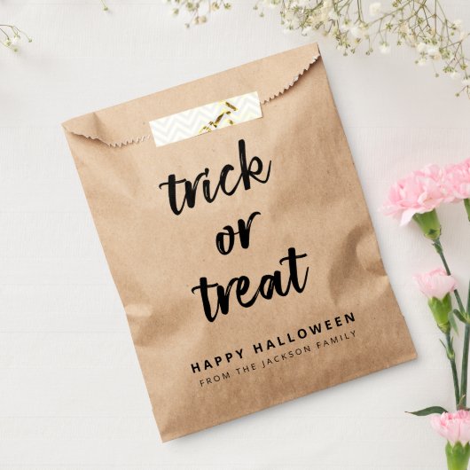 Trick oder Treat Moderne Halloween Rustikale Krawa Geschenktütchen (Versiegelt)