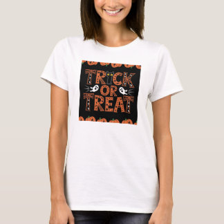 Trick oder Treat Moderne Skripte Womens Halloween T-Shirt