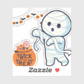 Trick oder Treat Mummy Halloween Candy Fun Kids Aufkleber (Blatt)