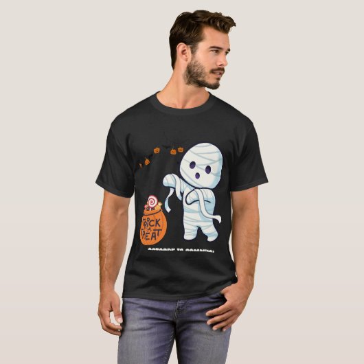 Trick oder Treat Mummy Halloween Candy Fun Kids sh T-Shirt (Vorne ganz)