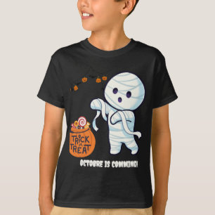 Trick oder Treat Mummy Halloween Fun Kids Shirt