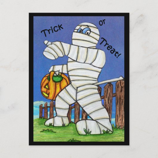 Trick oder Treat Mummy Postcard Postkarte (Vorderseite)