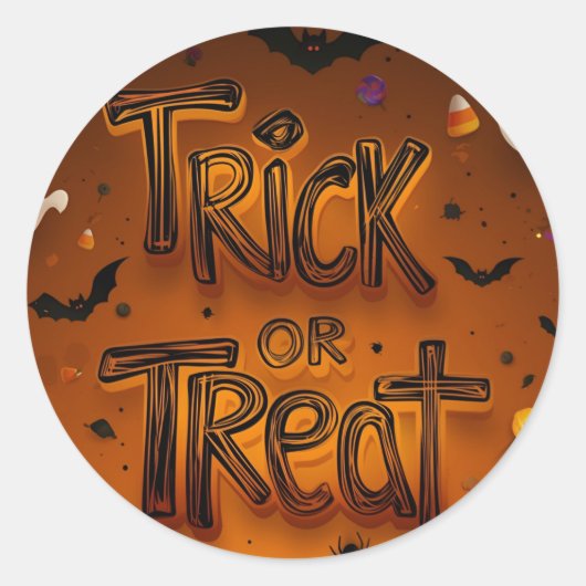 Trick oder Treat New Halloween Runder Aufkleber (Vorderseite)