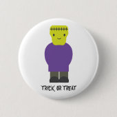 Trick oder Treat - Niedlich Frankenstein Button (Vorderseite)