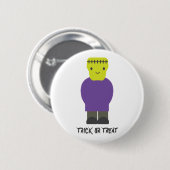 Trick oder Treat - Niedlich Frankenstein Button (Vorne & Hinten)