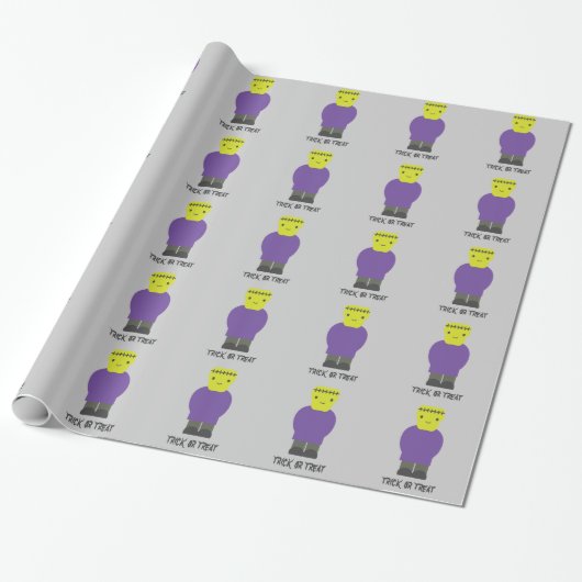 Trick oder Treat - Niedlich Frankenstein Geschenkpapier (Ungerollt)
