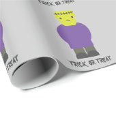 Trick oder Treat - Niedlich Frankenstein Geschenkpapier (Rolleneckpunkt)
