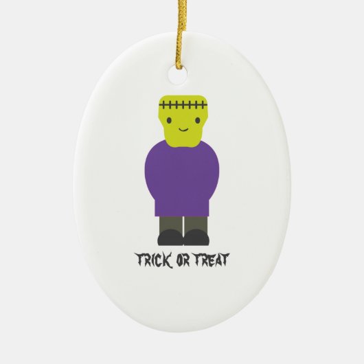 Trick oder Treat - Niedlich Frankenstein Keramikornament (Vorne)