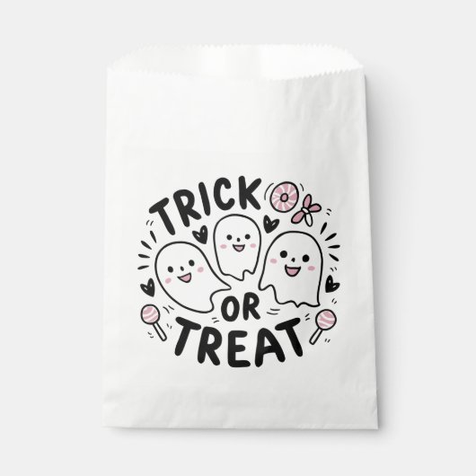 Trick oder Treat Niedlich Ghost Leckerei Bag Geschenktütchen (Vorderseite)